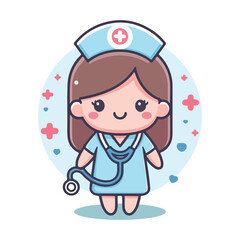 A nurse with a stethoscope around her neck