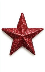 Obraz premium A shiny red glitter star, perfect for festive decorations or creative projects, adding a touch of sparkle to any occasion.