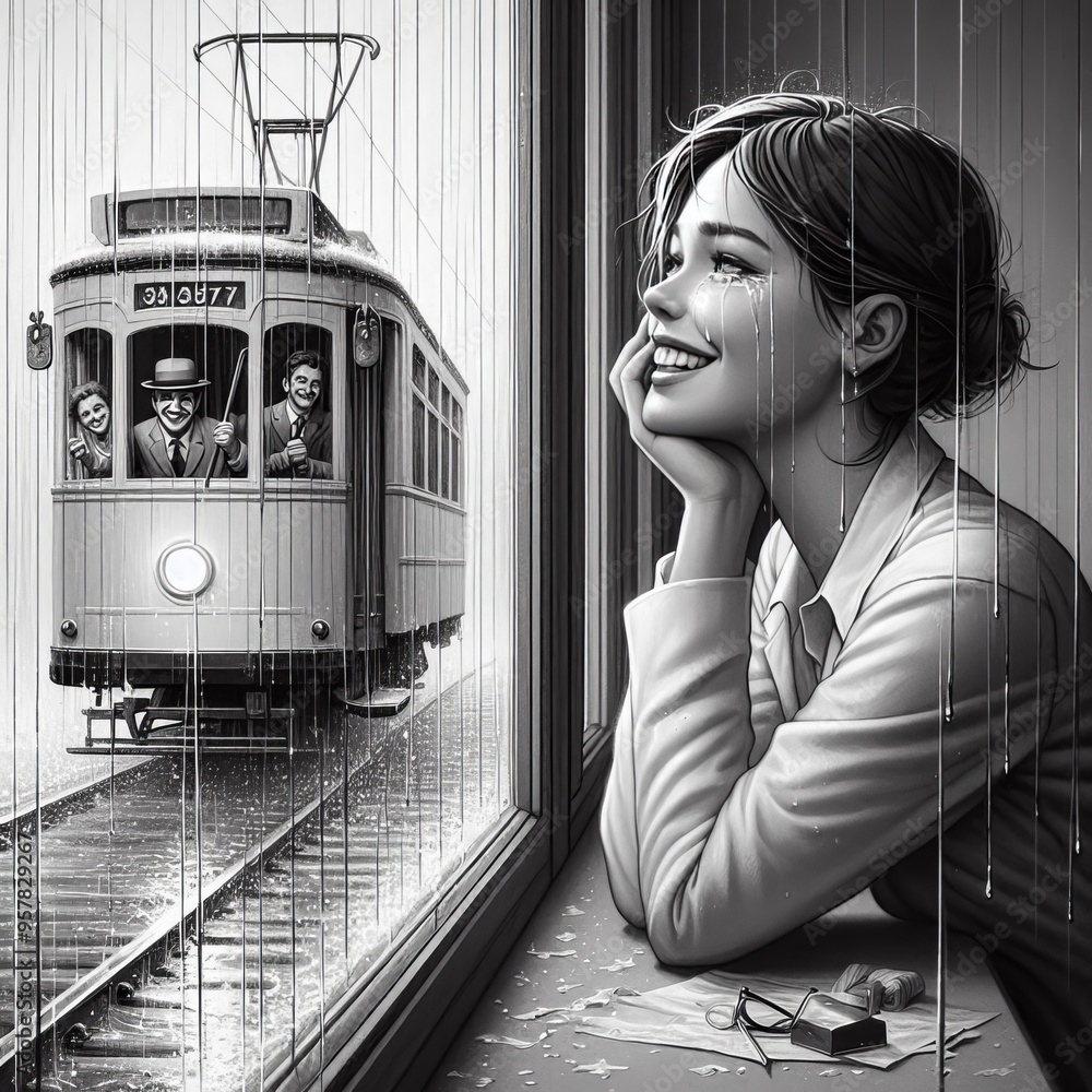 Poster 27 the broken window the tram driver's smile is a window to a wo