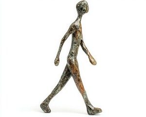 Obraz premium A unique sculpture of a walking figure, showcasing the beauty of movement and form in modern art.