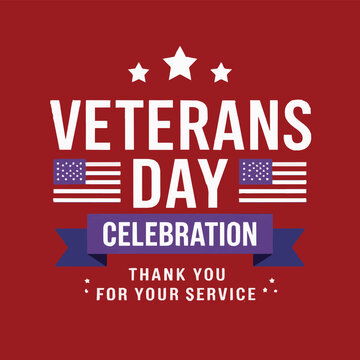 Veterans day celebration poster or banner template design