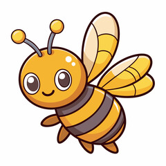 Cute Cartoon Bee Illustration for Children’s Educational Materials