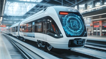 Futuristic Electric Trains with Real Time Traffic Updates and Smart Transportation Features