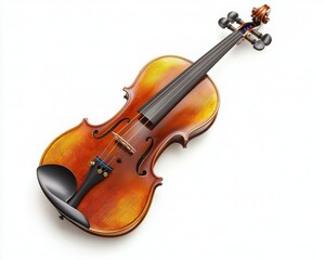Fototapeta premium Elegant wooden violin rich color smooth finish, perfect music-related projects artistic .