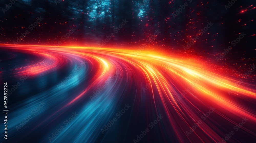 Wall mural Abstract Light Trails - Speed and Motion Blur