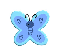 Cute blue butterfly Y2k 3d Kpop