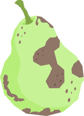 Ugly pear cartoon illustration