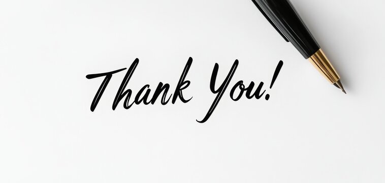 Handwritten Signature of 'Thank You!' in Black Ink on White Background