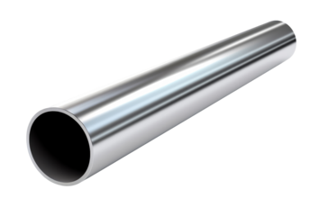 Steel pipe isolated on transparent background