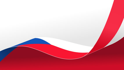 Naklejka premium Waving flag of Czech Republic isolated background, with copy space for text