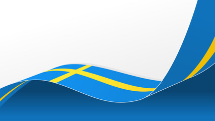 wavy sweden flag vector background with copy space for text. sweden national day