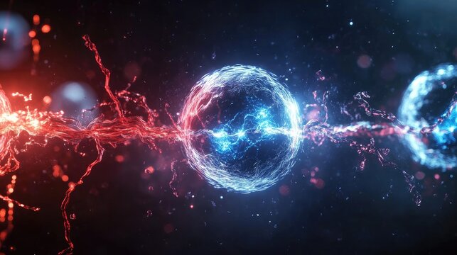 Visual of the electrostatic attraction in an ionic bond, keeping positive and negative ions together