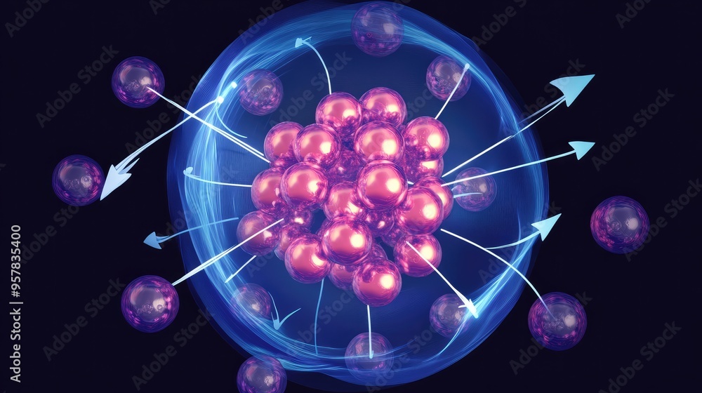 Poster visual representation of an ionic bond, with arrows indicating electron transfer between atoms