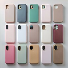 A collection of 12 colorful phone cases in various colors and designs. ready to personalize your mobile device.