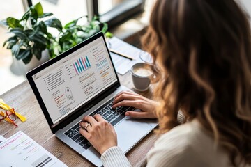 A female event planner reviewing event layouts on her laptop. She&rsquo;s making last-minute adjustments and checking schedules