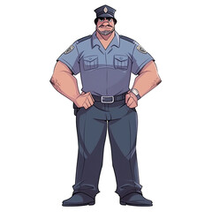 Fototapeta premium An illustration of a security guard looking at the camera
