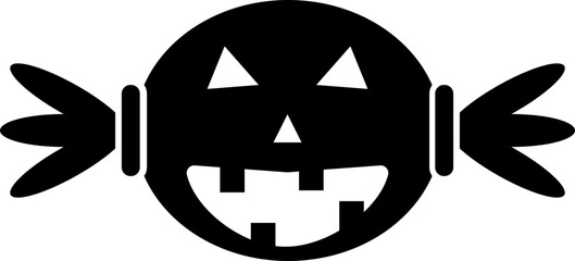 candy monster halloween element icon silhouette