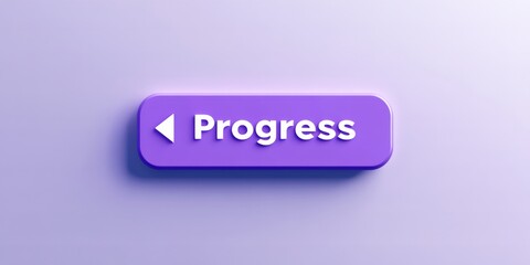 Modern Purple Button with 'Progress' and Right Arrow on White Background