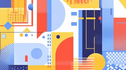 Obraz premium Modern geometric patterns merge form and function, offering a fresh take on material design for stylish visuals.