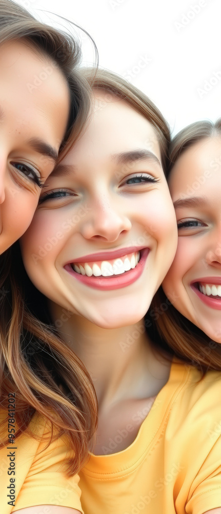 Poster Three Young Women Smiling Together