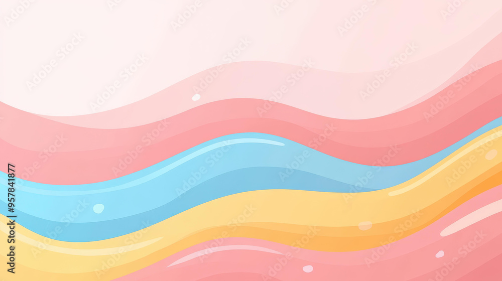 Sticker soft pastel waves create a serene background, perfect for adding your own message or artwork. minima