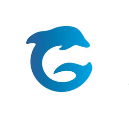 Letter G Dolphin logo illustration design.