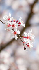 Delicate White Blossoms on a Branch