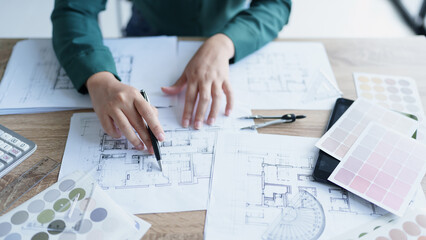 Architecture drawing on architectural Creative project business architecture building...