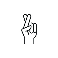 Fingers Crossed icon. Simple fingers crossed icon for social media, app, and web design. Vector illustration