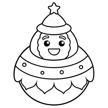 recommend clip art: christmas tree with snowman and gifts line art vector svg