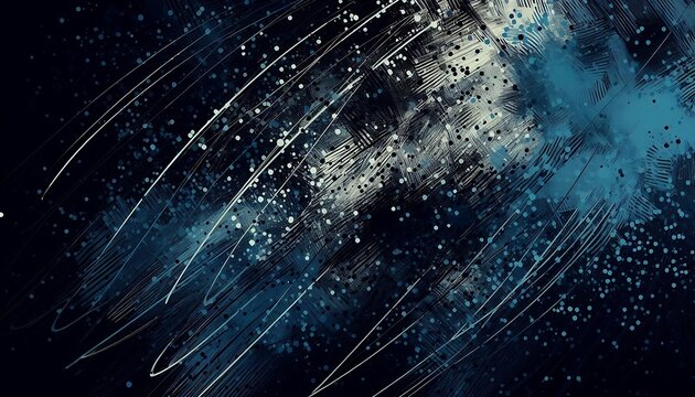 Abstract blue and black cyberpunk wallpaper with white claw marks and scattered white spots