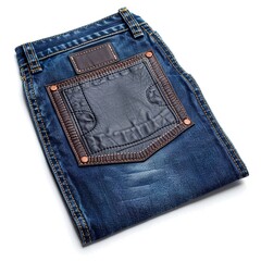 Blank jeans leather label isolated on white isolated 