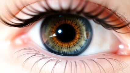 Close-up of a Human Eye with Brown Iris