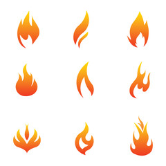 Red hot flames of fire isolated on black
