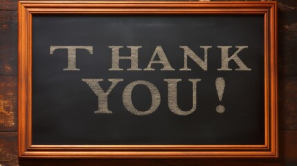 Chalkboard with 'THANK YOU!' in Bold Letters, Isolated Background