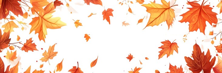 Yellow maple leaves background