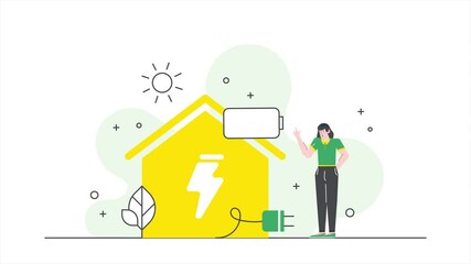 a colleague promoting energy-efficient equipment illustration business animated video