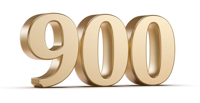 Gold 3D Number 900