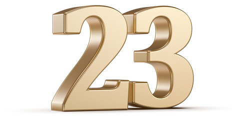 Gold 3D Number 23