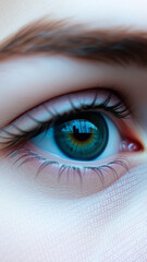 Obraz premium Human Eye with Digital Code Reflection