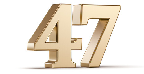 Gold 3D Number 47