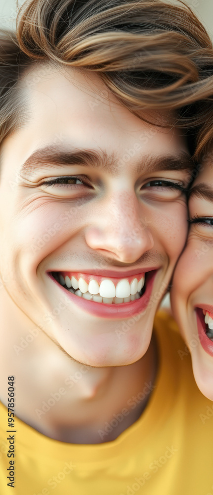 Poster Close-up of a Man and a Woman Smiling