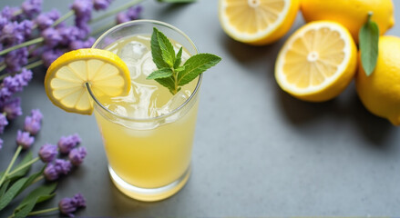 Fototapeta premium lemonade with lemon
