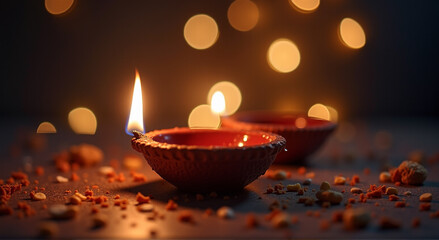 burning candles in the church