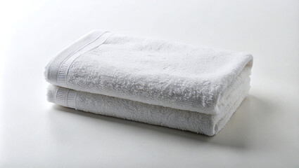 A roll of clean white towels, great for spa, hospitality, or wellness designs emphasizing freshness and comfort.
