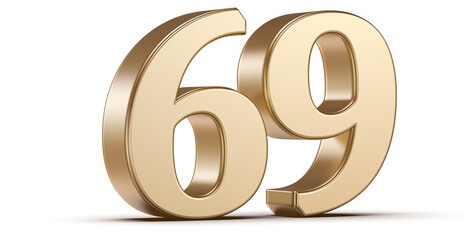 Gold 3D Number 69