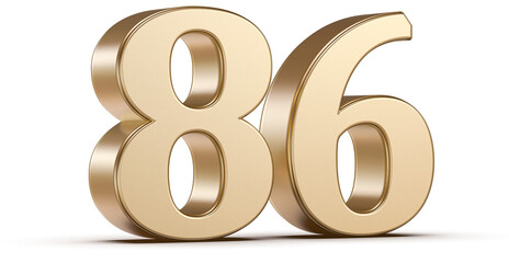 Gold 3D Number 86