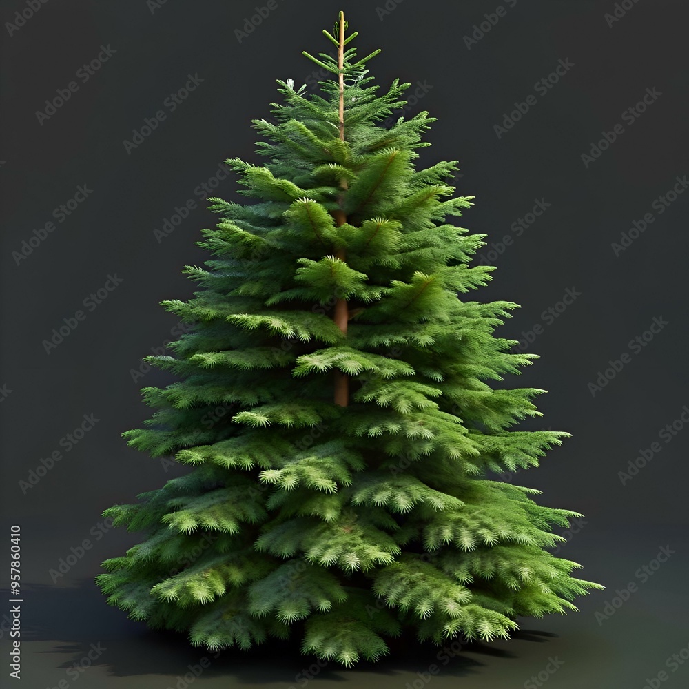 Poster a realistic 3d model of a balsam fir. perfect for adding a touch of nature to your designs.