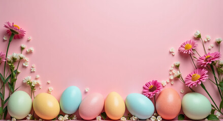 easter eggs and flowers