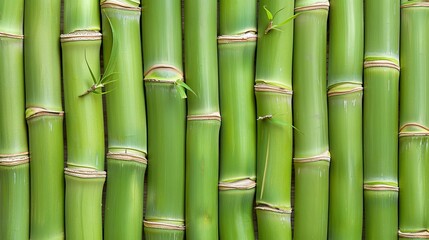 Obraz premium Green Bamboo Stalks, Close Up Background. Nature Texture Of Fresh Green Bamboo Shoots
